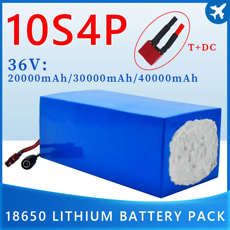 

2021 Новый 36V 10s4p 40Ah 1000W литиевый аккумулятор большой емкости 18650, электрический велосипед скутер с BMS tplug