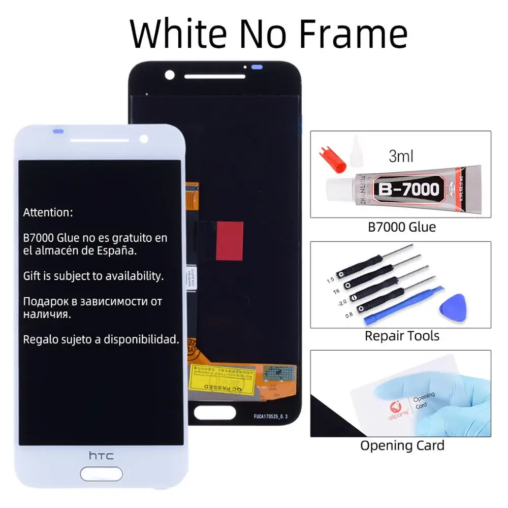 Дисплей для HTC One A9 LCD в сборе с тачскрином 5.0" Черно-белый - Цвет: No Frame White