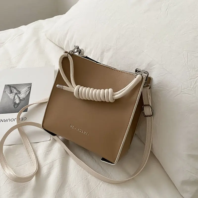 

Crossbody Bag Ladies Shoulder Bag Female Designer Handbag Women Bag Fashion 2021 PU Leather Simple Contrast Color High Capacity