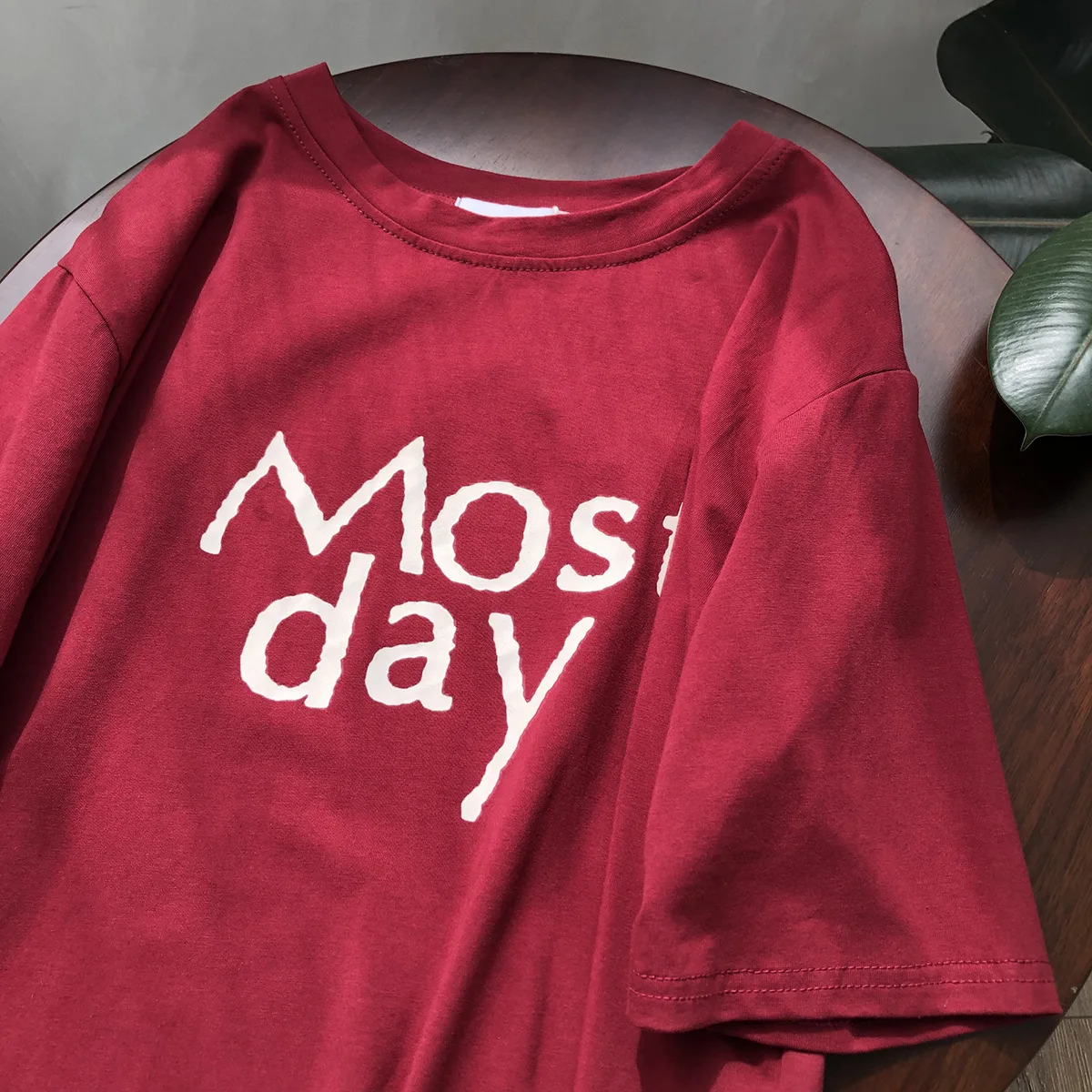 

COZOK Short Sleeve T-shirt Female 2021 Spring New Korean Letter Printing Round Neck Casual Bottoming Top Female 1665