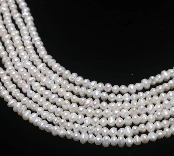 

Jewelry Natural freshwater pearl Egg shaped 3-4mm Loose beads necklace bracelet