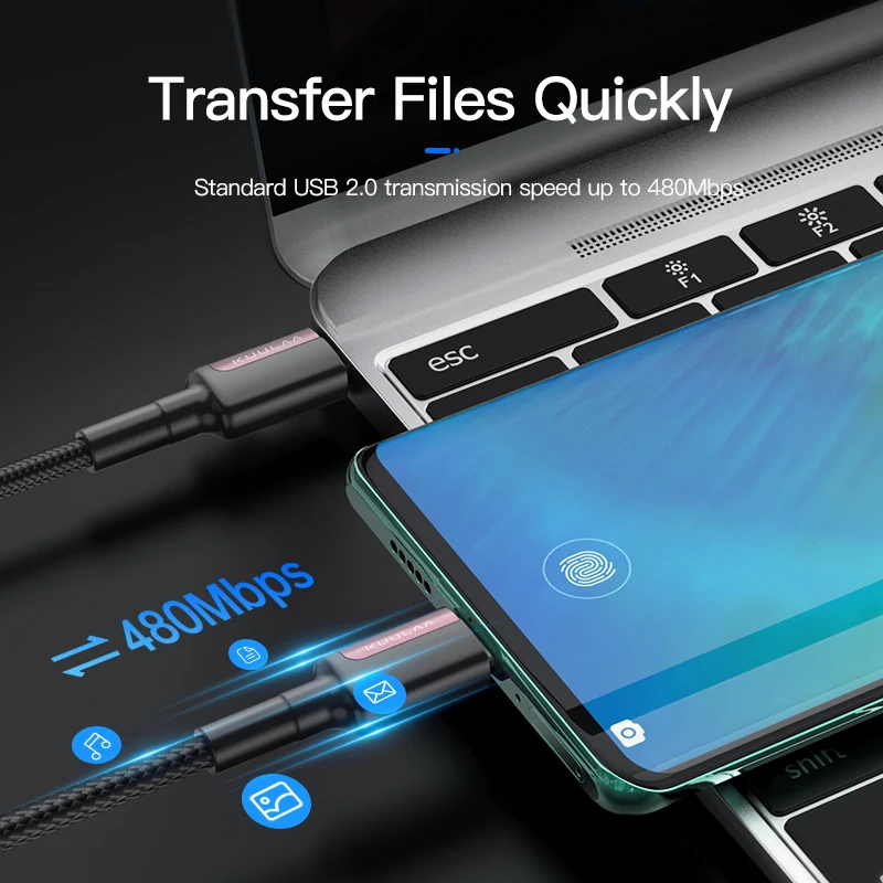 KUULAA PD 100 Вт USB Type C к кабель 5A Быстрая зарядка зарядный для Samsung S20 Xiaomi Huawei Oneplus Macbook