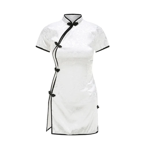 

Chinese Summer Traditional Mini Dress Short Bandage Vintage Fashion