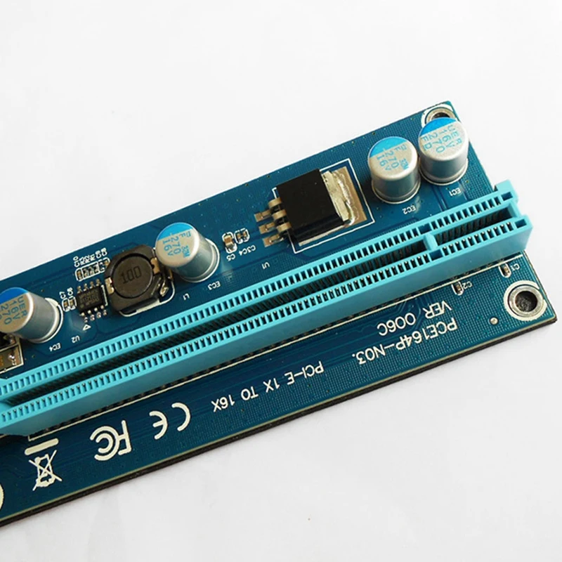 

10Pcs VER006C 1X to 16X PCI Express PCIE PCI-E Riser Card 006C Extender 60cm USB 3.0 Cable SATA to 6Pin BTC Mining Miner