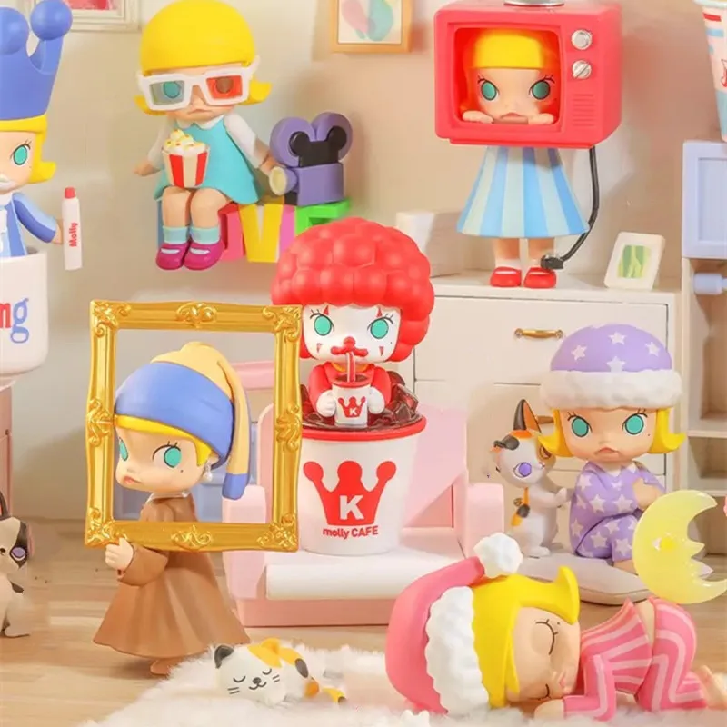 

Оригинальный поп-mart Молли день серии глухая коробка игрушки куклы 13 Стиль случайных один в виде милого героя аниме Рисунок подарки для дево...