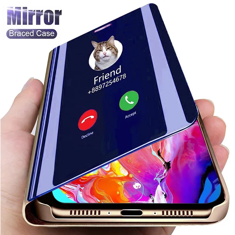 

2021 For Samsung Galaxy A01 A11 A12 A21 A02S A21S A31 A41 A32 A42 A51 A71 A81 A91 5G Luxury Leather Flip Mirror Cover Case