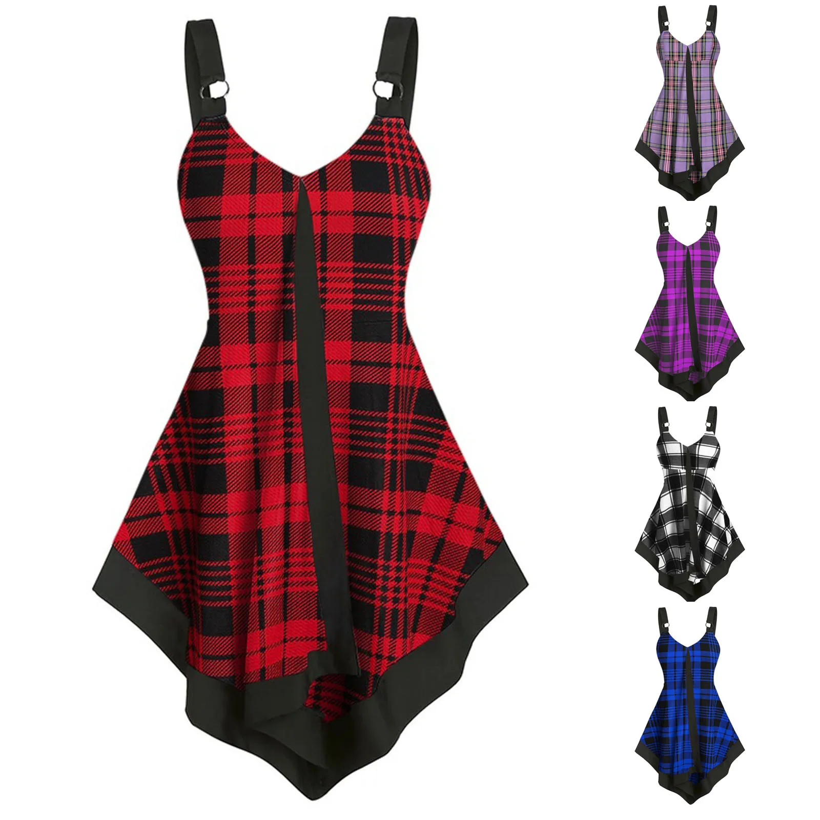 

New Womens Fashion Plaid Tank Tops Ladies Sexy Cami Swing Vest Summer Cool Woman Tops Clubwear