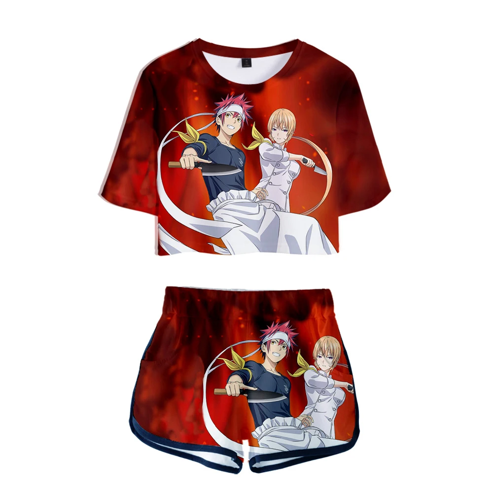 Аниме еда войны Modis горячие сексуальные комплекты из двух частей Мягкая футболка