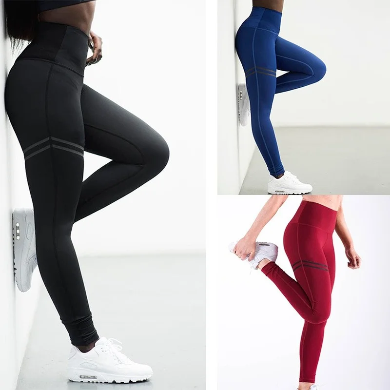 

High Waist Offset Yoga Pants Leisure Sports High Waist Leggings Solid Color