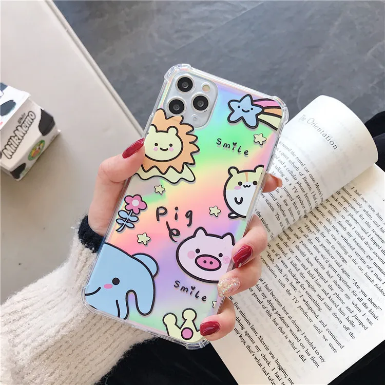 Чехол для iPhone X с лазерной картой Zoo 6 6s 11 Pro Max Модный чехол SE2020 Xr Xs MAX мягкий 8