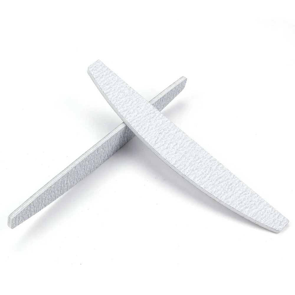 10pcs Wooden Nail File 100/180 Half Moon Thick Sandpaper Sanding Blocks Grinding Polishing Manicure Grey Boat Care Tools | Красота и