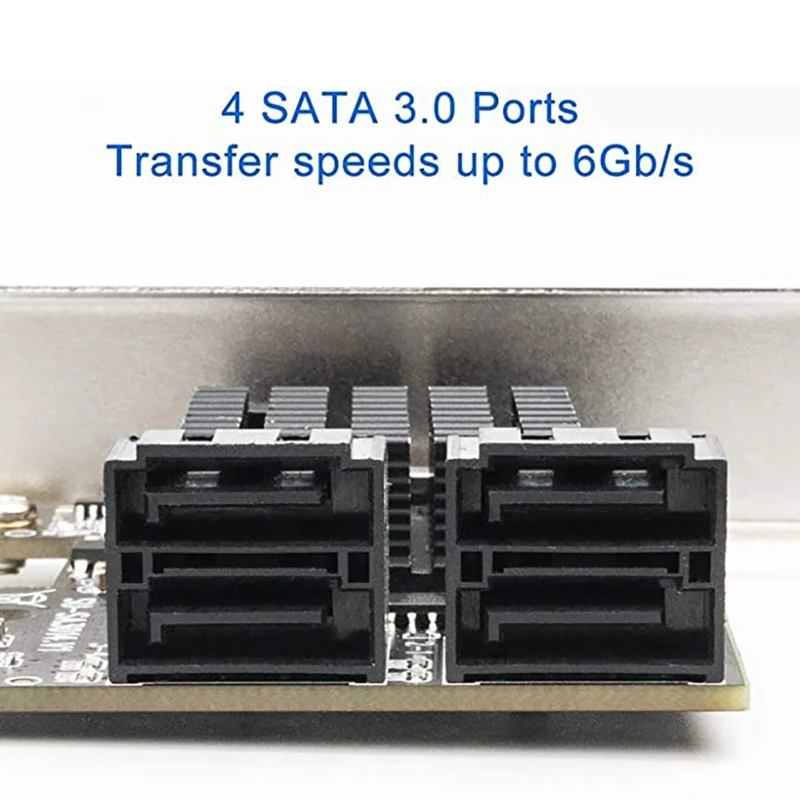 Новая PCIe SATA Плата расширения PCI-E X1 до 4-портового SATA3.0 6G карта компьютерного