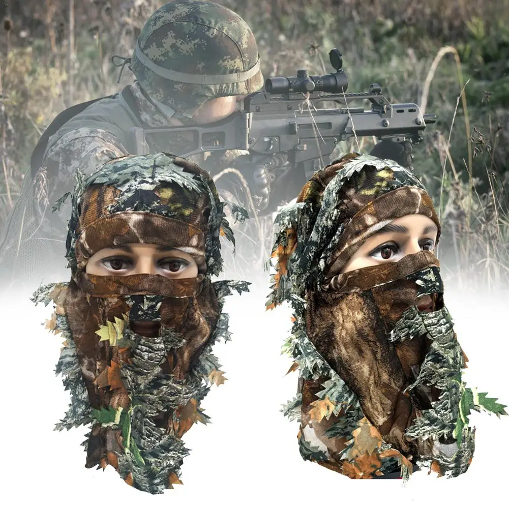 

3D Camouflage Outdoor Tactical Military Cap With Bionic Leaf Army Camo Hunting Hat Sniper Hidden Caps Jungle Leaves Hunting Hats
