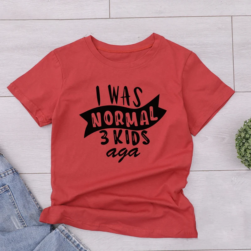 Футболка из хлопка с надписью «I Was Normal 3 Kids Ago», забавные женские футболки с надписью «Mom Life», женская футболка на день матери, футболка с буквенным принтом - Цвет: wine red black