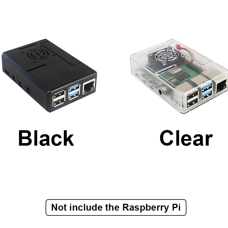 Корпус Raspberry Pi 4 из АБС-пластика черный/прозрачный корпус с охлаждающим