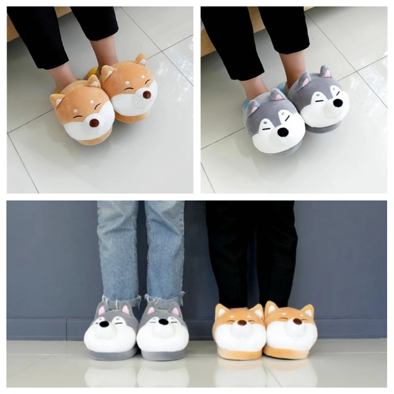 Cute Cartoon Girls Slippers home women Winter Plush Unisex Slippers Dog Women Slippers Indoor Suede 2021 New arrivals