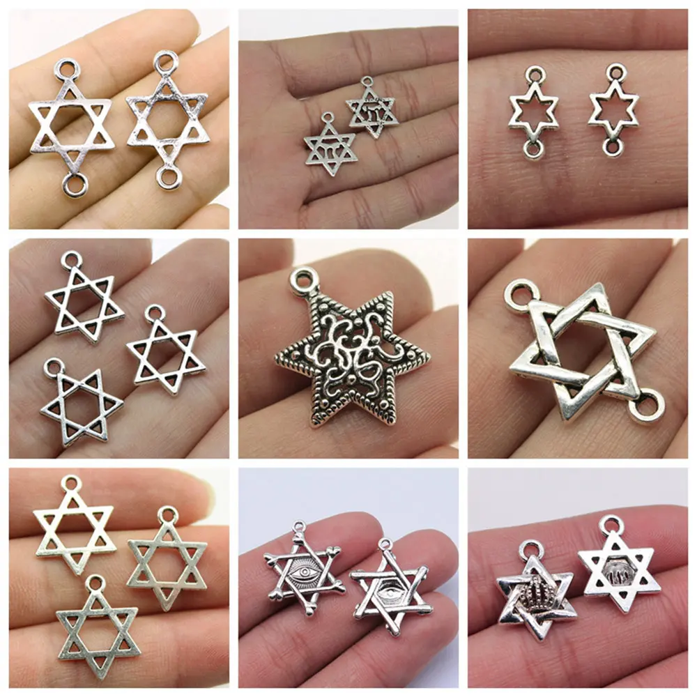 

jewelry findings components Six-pointed Star Charms for bracelets charm pendant