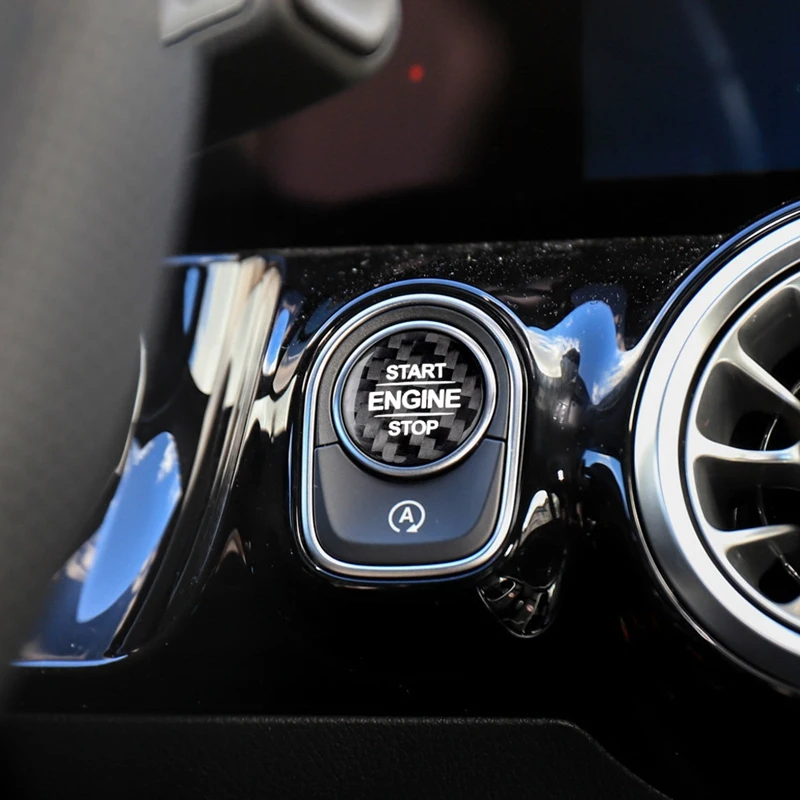 Carbon Fiber Engine Start Button Sticker For Benz W177 Glb X247 W247 Gle W167 Gls X167 W464 Cla C118 Amg | Автомобили и мотоциклы