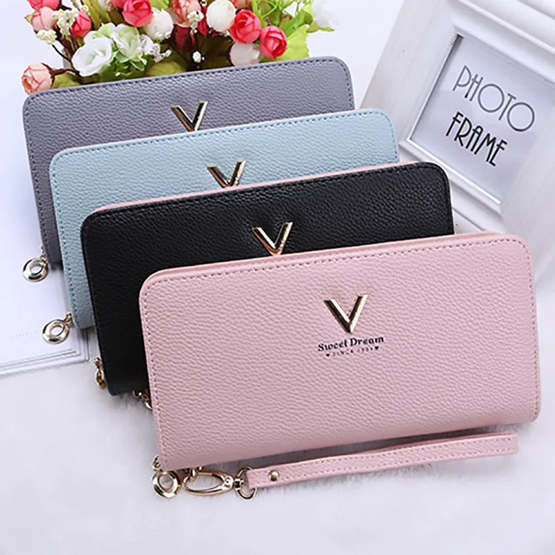 Женский Длинный кошелек на молнии с кисточками вместительный корейский клатч