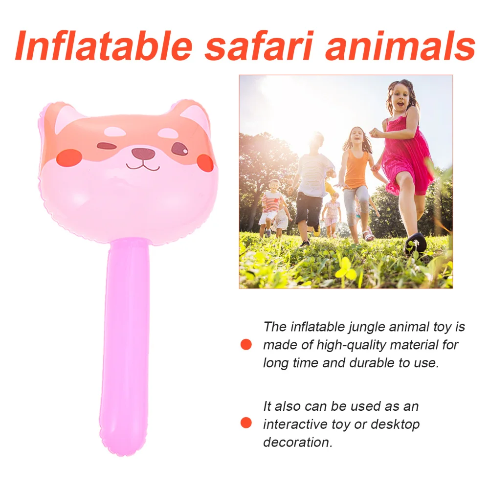 

12pcs Inflatable Animals Stick Jungle Animals Inflatable Foxes Tiger Eagle