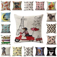 45 cm x 45 cm fashion cute dachshund dog pattern cushion cover for home decoration bedroom sofa car seat living room pillowcase