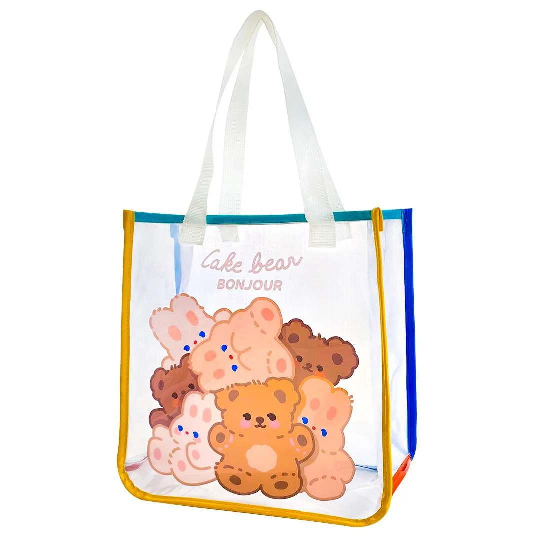 

Student Girls Kawaii Shoulder Bags Cute Bear Rabbit Jelly School Bag Waterproof Travel Cosmetic Sundries Wash Kits Storage Pouch