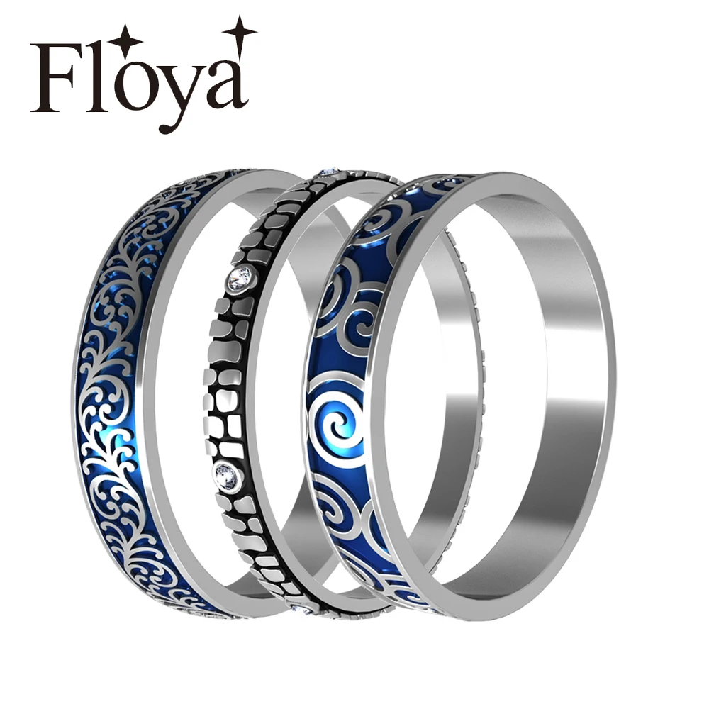 Floya штабелируемые кольца широкая лента Женское кольцо из нержавеющей стали