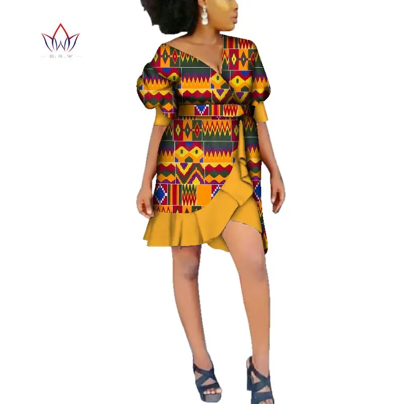 Женское милое платье с принтом в африканском стиле Dashiki большие размеры 6xl Bazin Riche