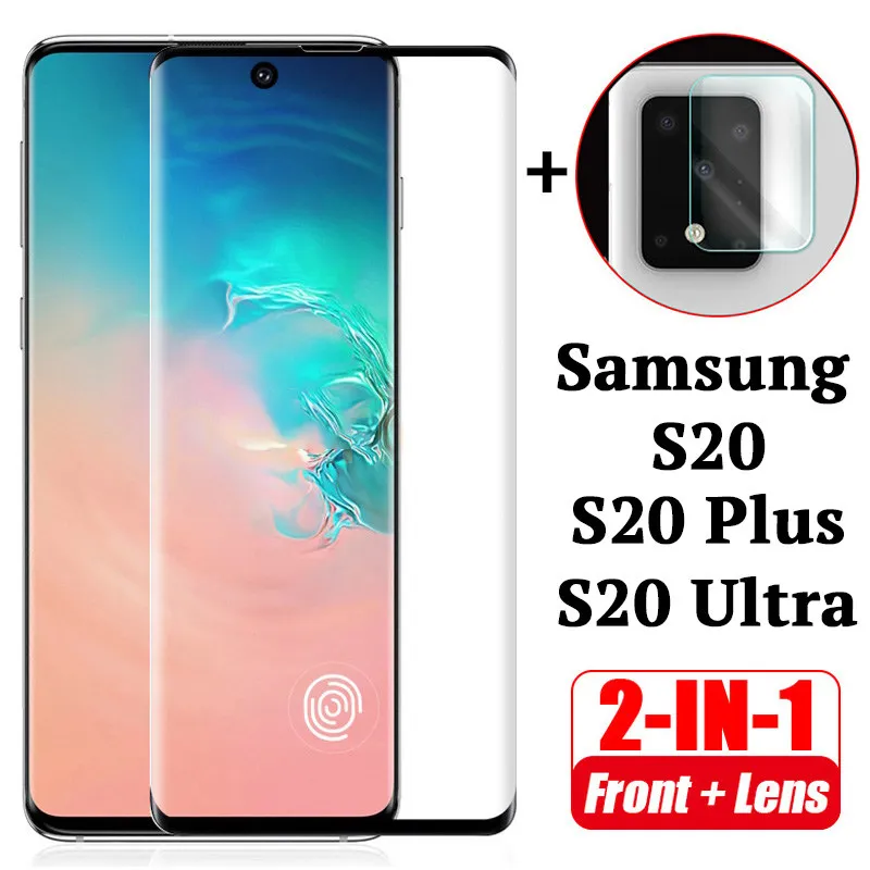 

2-in-1 camera protective glass for samsung Galaxy S20 ultra S20 plus full tempered glass Screen Protector for Galaxy S20Plus