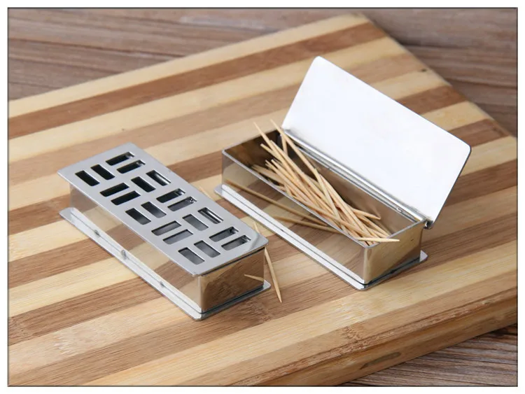 

stainless steel toothpick box restaurant hotel toothpick holder storage boxes