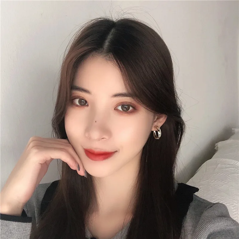 

South Korean Style Simple Micro - Studded Double C-Shaped Earring 2020 New Stylish Girl Earrings