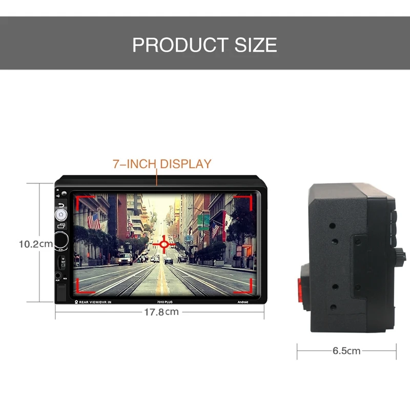 Android 8.1 Car Radio Gps Navigation 2 Din 7 Inch Mp5 Multimedia Player FM AM RDS Bluetooth 7010 | Автомобили и мотоциклы