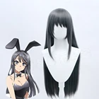 Hбренд HSIU Brand аниме Sakurajima Mai косплей костюм парик Rascal не мечтает о кролике девушка Senpai женский черный волоконный синтетический парик