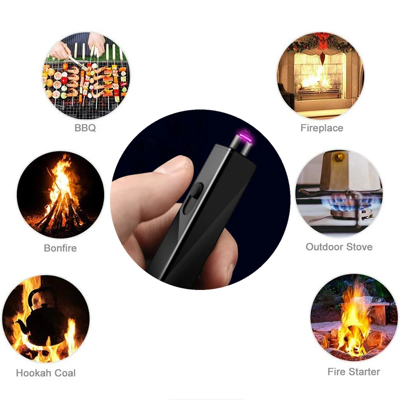 Плазменная мини-зажигалка с дугой перезаряжаемая ветрозащитная USB тонкая