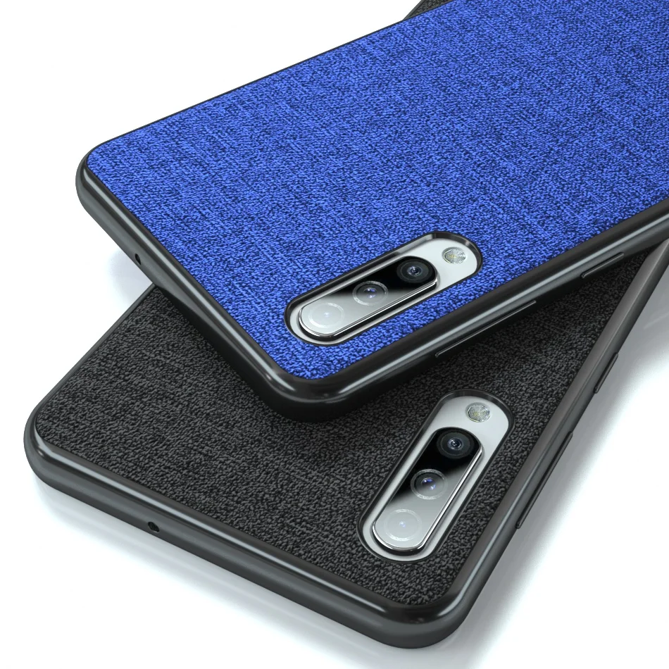 Силиконовые чехлы для Samsung Galaxy A30 A50 A70 M20 A40 S10 S8 S9 Plus A9 A7 A8 A6 2018 тканевый текстурный