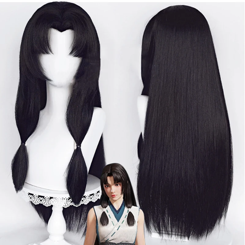 

Game Naraka Bladepoint Cosplay Tsuchimikado Hutao Cosplay Wig Black 80cm Long Straight Synthetic Hair Hallowen Party Props Wigs