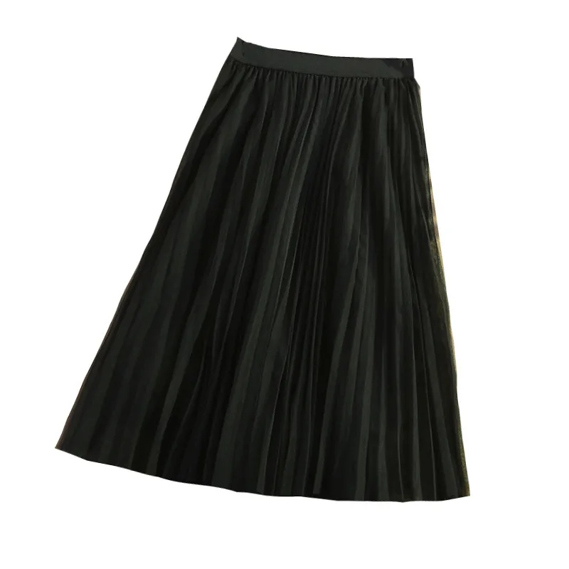 

Gauze skirt women's skirt 2021 spring and summer new fairy gauze skirt versatile small medium length high waist pleated skirt