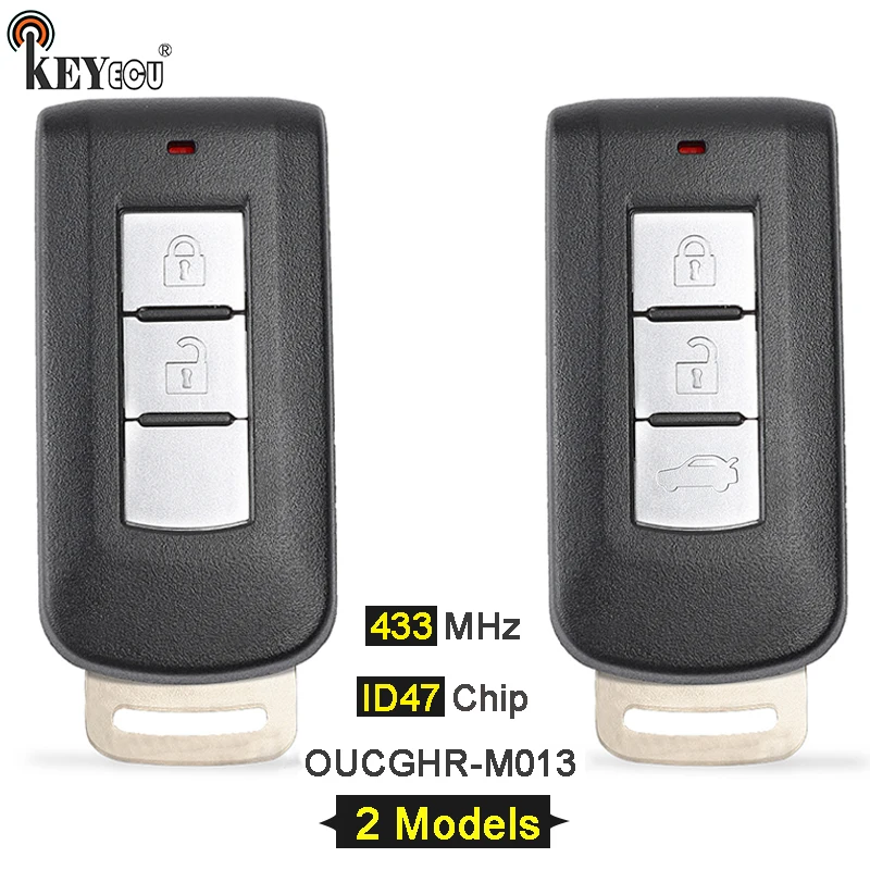 KEYECU 433 МГц ID47 чип FCC аддитивного цветового пространства: OUCGHR M013 без ключа