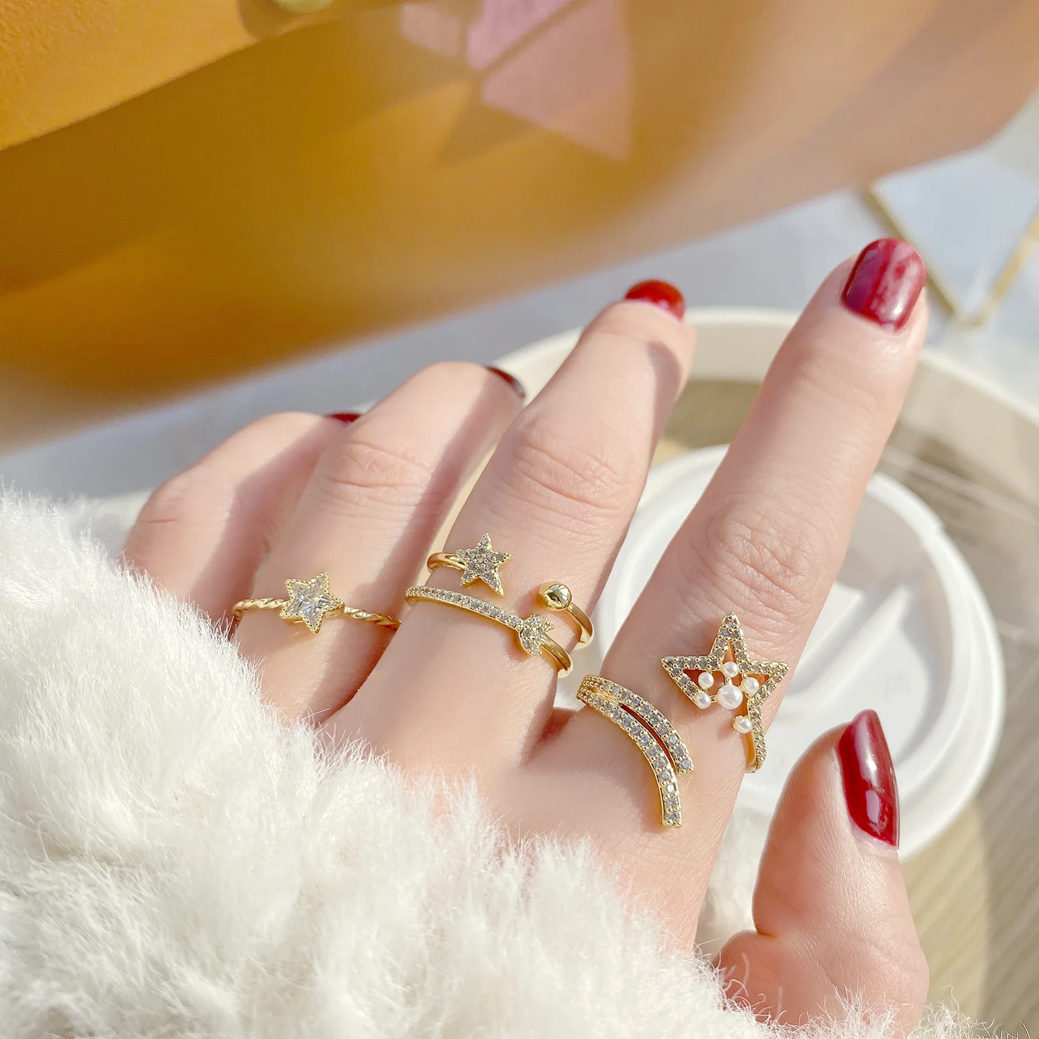 Ins горячая Распродажа 14K настоящее золото полный Циркон жемчуг темперамент