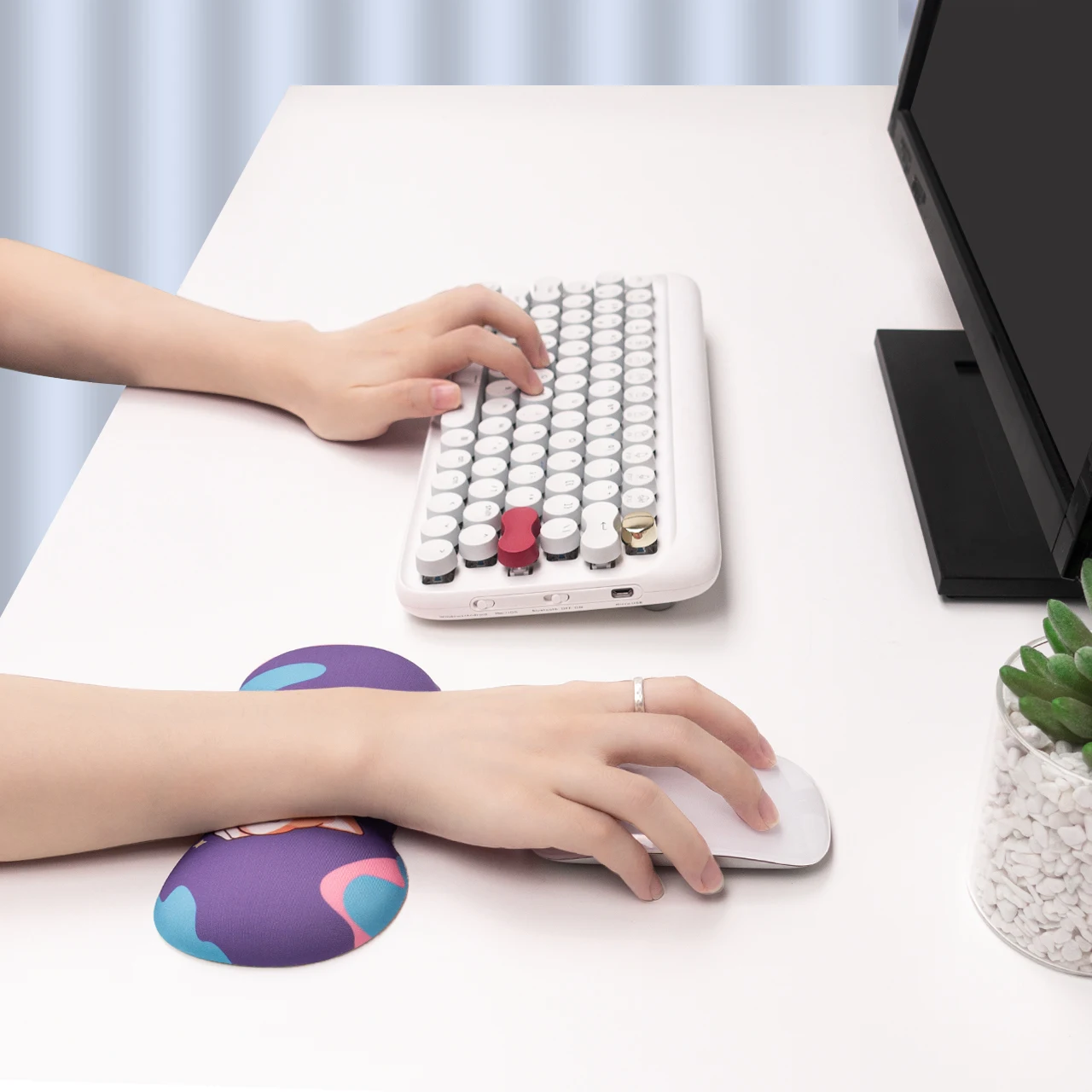 Силиконовый коврик для мыши EXCO с милым котом удобный мягкий экологически чистый