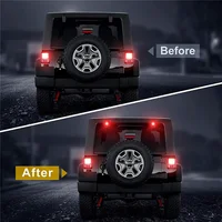 Car Black Rear Spoiler Wing Roof Fit for Jeep Wrangler JK 07-17 for JL 2018-2022 Modified Roof Wing with LED Lights Accessories