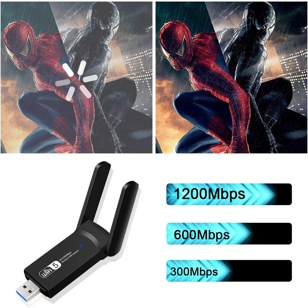Wi Fi адаптер 1200 Мбит/с 2 4 ГГц 5 ГГц|Сетевые карты| |