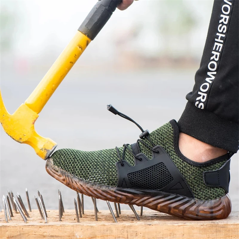 

Men's Shoes 2021 Safety Shoes Indestructible Shoes Men Women Work Sneakers Puncture-Proof Steel Toe Work Shoes Plus Size 49 50