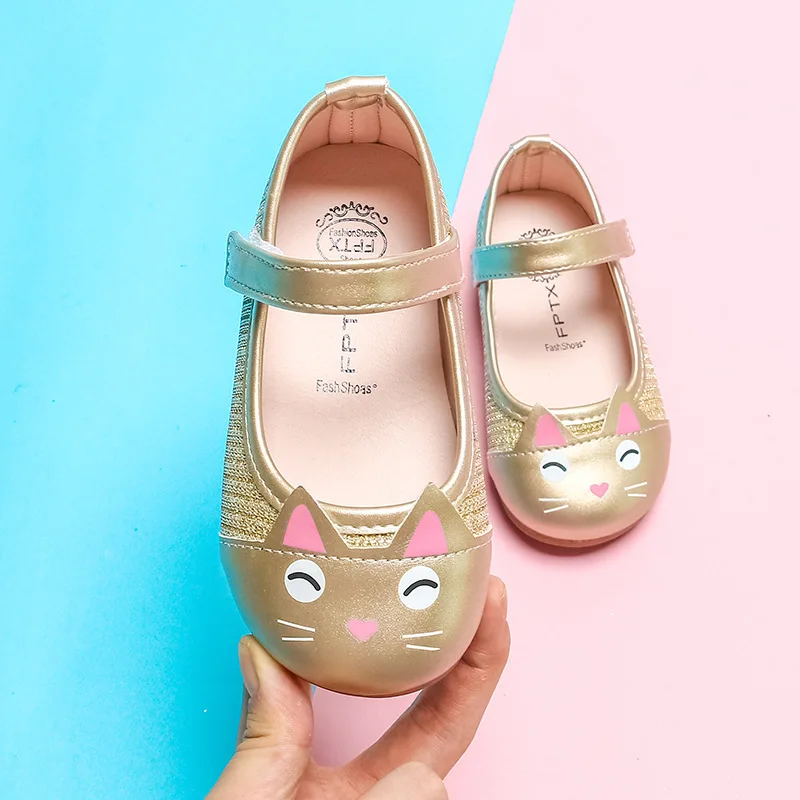 JGVIKOTO Spring Autumn Cartoon Cat Girls Shoes Cute Sweet Children's Casual Sneakers Kids Flats kitty Toddler Girl | Детская одежда