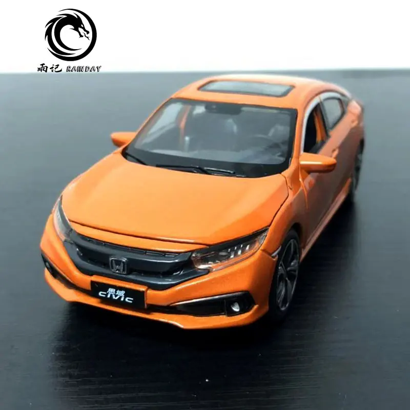 JK 1/32 масштабная модель автомобиля игрушки Япония Honda Civic звук и свет литья под давлением Металл тянет назад модель автомобиля игрушка для подарка, дети, коллекция