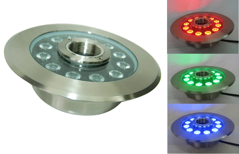 Светодиодный RGB подводный светильник IP68 36 Вт светодиодный фонтан из нержавеющей