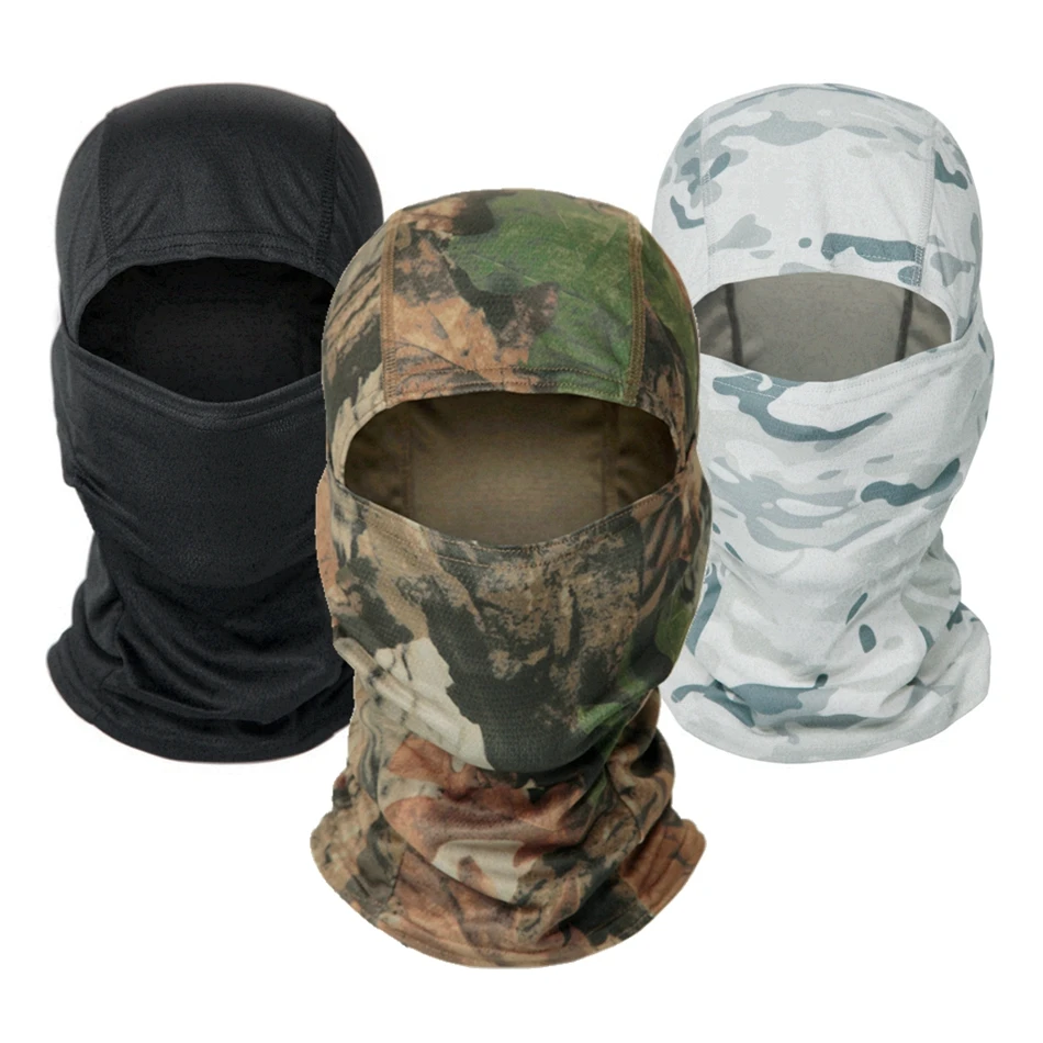 Military Balaclava Print Full Face Shield Hunting Fishing Camping Cycling Helmet Liner Cap Tactical Camouflage Scarf
