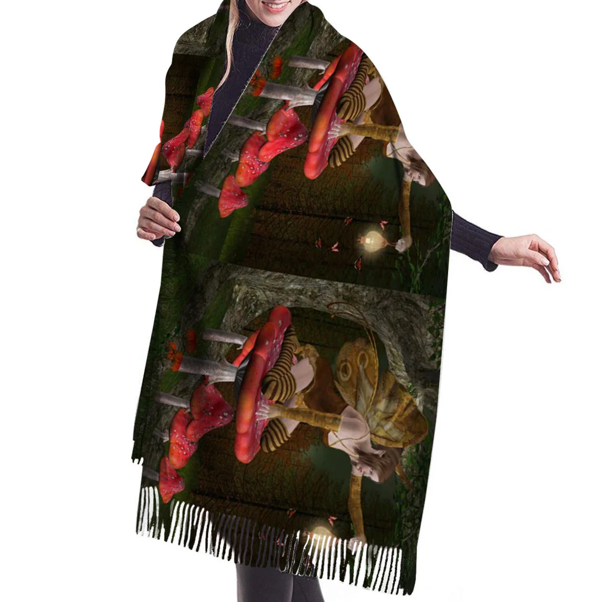 Модные большие шарфы эльф Фея фонарь гриб шарф унисекс толстые теплые зимние