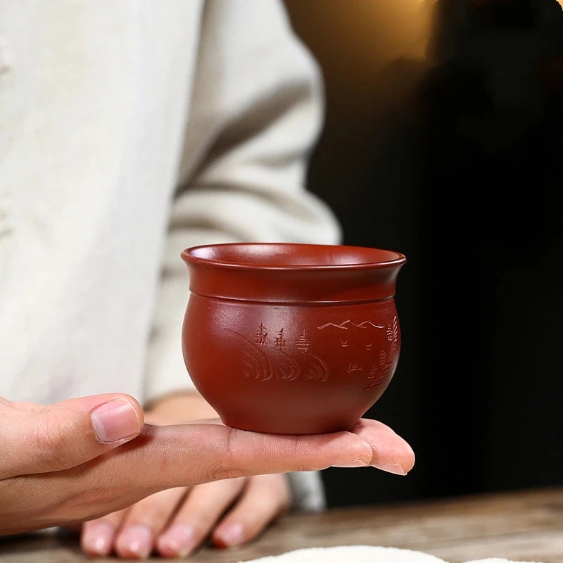 Yixing чайные чашки грязь Dahongpao Кунг фу ручная работа|Кружки| |
