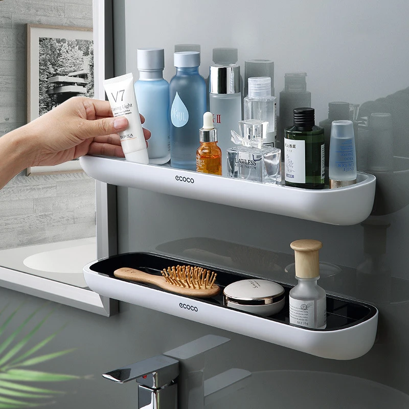 

Punch-Free Bathroom Organizer Shelf Shampoo Shower Storage Rack Bath kitchen Towel Holder Household Items Bathroom Accessories